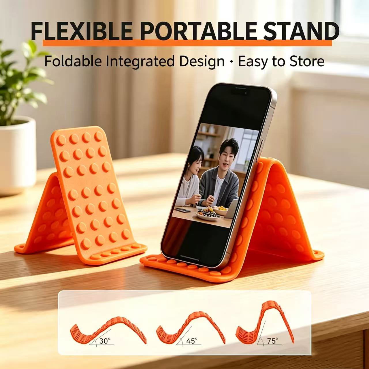 Desk Phone Stand - Draagbare universele telefoonstandaard, hoekverstelbaar, siliconen houder