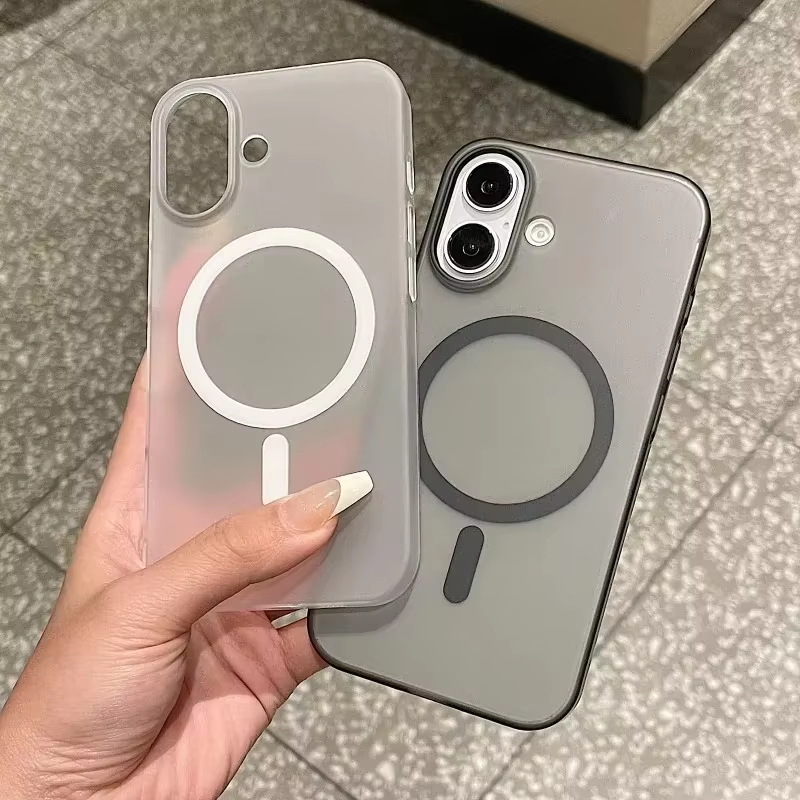 Magsafe Wireless Charger - MagSafe Matte Transparante Case voor iPhone