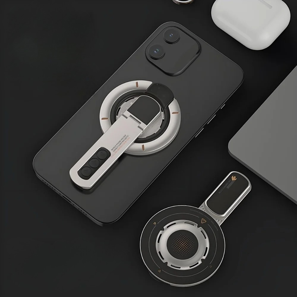 Desk Phone Stand - Dubbelzijdige magnetische telefoonringstandaard, 360° ° Draaibare
