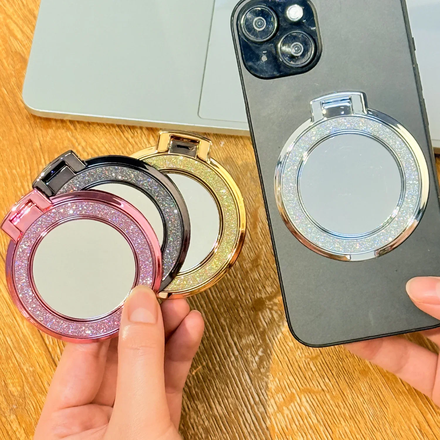 Glanzende diamanten telefoonri - Pop Socket Grip recensie en prijs