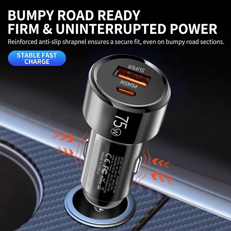 75W Dual Port Autolader PD 45W - Usb C Hub recensie en prijs